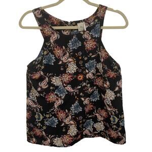Paper Crane Black Paisley Sleeveless Blouse Size Small